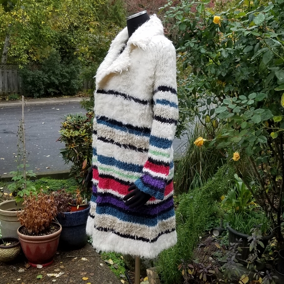 Free People Paint The Town Sweater Jacket Striped Knit Alpaca Blend Size XS NWT - Picture 8 of 16